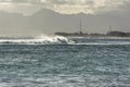 Waves along Waikiki Beach, Oahu, Hawaii Royalty Free Stock Photo