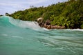 Waves at Anse Lazio Seychelles Royalty Free Stock Photo