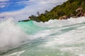 Waves at Anse Lazio Seychelles Royalty Free Stock Photo