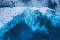 Waves as a background. Blue water background from top view. Sea and beach. Seacape from drone. Bali, Indonesia. Royalty Free Stock Photo