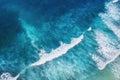 Waves as a background from top view. Turquoise water background from top view. Summer seascape from air. Gili Meno island, Indones Royalty Free Stock Photo