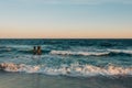 Waves in the Atlantic Ocean, in the Rockaways, Queens, New York City Royalty Free Stock Photo