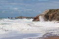 Waves of Atlantic on wild coast of the Quiberon, Brittany, France Royalty Free Stock Photo
