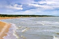 Waves on Baltic sea in resort Palanga, Lithuania Royalty Free Stock Photo