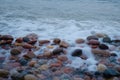 Waves at the Baltic sea shore line