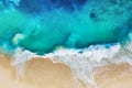 Waves and beach. Coast as a background from top view. Turquoise water background from air. Nusa Penida island, Indonesia. Royalty Free Stock Photo