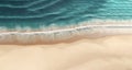 waves on the beach, landscape of beach, overview. Created with Generative AI