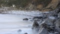 Waves beating on the beach of Vidiago in Asturias