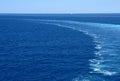 Waves behind the car-ferry Royalty Free Stock Photo