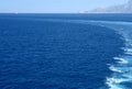 Waves behind the car-ferry Royalty Free Stock Photo