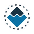 Waves, bit coin, crypto currency, inflation icon. Simple vector design.