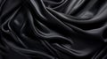 Waves of black satin fabric, abstract illustration