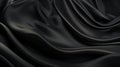 Waves of black satin fabric, abstract illustration