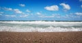 Waves at sea. Wide panorama picture. Royalty Free Stock Photo