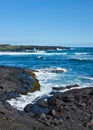 Waves on Black Volcanic Rock Royalty Free Stock Photo