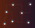 Waves blockchain connected style background