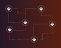 Waves blockchain connected style background