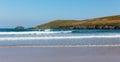 Waves and blue sea Crantock beach North Cornwall England UK near Newquay Royalty Free Stock Photo