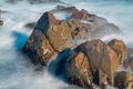 Waves Blurred To Look Like Mist Off The Coast Of Cape Breton Royalty Free Stock Photo