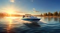 waves boating fun lake Royalty Free Stock Photo