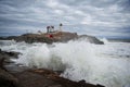 Waves Break Around Cape Neddick Lighthouse After Winter Storm