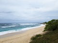 Waves break and crash towards the Hanakailio Beach Royalty Free Stock Photo