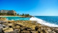 Waves breaking on the barriers of the lagoons at the resort community of Ko Olina Royalty Free Stock Photo