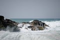 Waves breaking over rocks at Ajuy, Fuerteventura