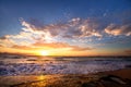 waves breaking on rocks close to Sunset beach, Oahu, Hawaii Royalty Free Stock Photo