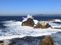 Waves breaking on a rocky beach