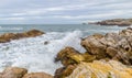 Waves breaking in a rocky coast Royalty Free Stock Photo