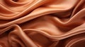 Waves of brown satin fabric, abstract illustration