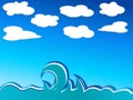 Waves and clouds Royalty Free Stock Photo