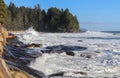 Waves on the coast at Botanical Beach at Juan De Fuca Provincial Park in British Columbia, Canada