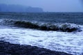 Waves coming ashore Clallam bay Washington Royalty Free Stock Photo