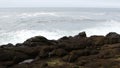 Waves Coming To Lava Rock Shore Depoe Bay Oregon