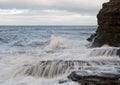 Waves Crash on the Rocks. Royalty Free Stock Photo