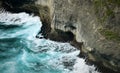 Waves Crashing Against the Cliffs of Uluwatu Temple, Bali