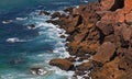 Waves crashing against rocks