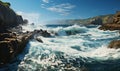 Waves Crashing Against Rocks Royalty Free Stock Photo