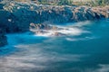 Waves Crashing Against A Short Cliff Royalty Free Stock Photo