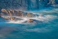 Waves Crashing Against Solid Rock On Cape Breton Royalty Free Stock Photo