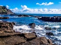 Waves crashing ashore, Goat Island, New Zealand