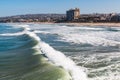 Waves Crashing on Beach at Pacific Beach in San Diego