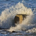 Waves crashing at Lossiemouth.