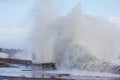 Waves Crashing at Narragansett Town Beach Royalty Free Stock Photo