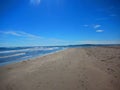 Waves crashing onshore at a beach