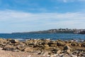 Waves crashing onto the rocks along the Bondi to Coogee coastal walk, Sydney, Australia Royalty Free Stock Photo