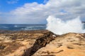 Waves crashing over rocks off the Sydney coast Royalty Free Stock Photo