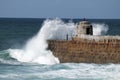 Waves crashing at Portreath in Cornwall